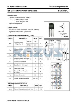BUP23B datasheet - isc Silicon NPN Power Transistors