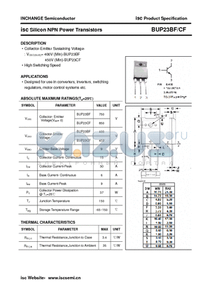 BUP23BF datasheet - isc Silicon NPN Power Transistors