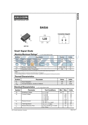 BAS35 datasheet - Small Signal Diode