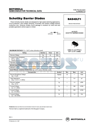 BAS4 datasheet - CASE 318-08, STYLE 8 SOT-23 TO-236AB