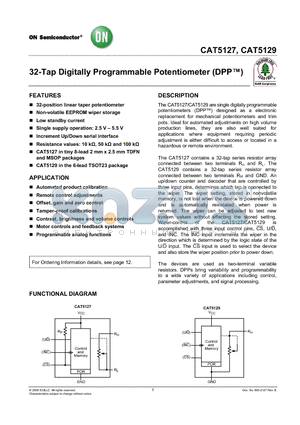 CAT5127 datasheet - 32-Tap Digitally Programmable Potentiometer (DPP)