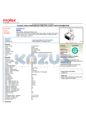 0472661101 datasheet - 0.50mm (.020