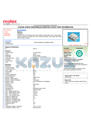 0472720024 datasheet - 0.50mm (.020