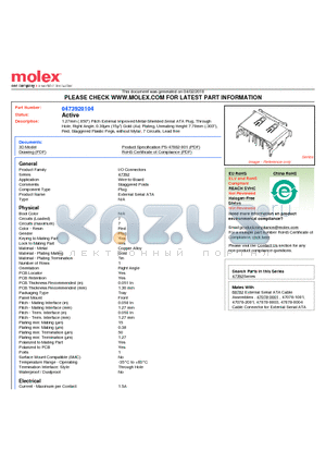 0473920104 datasheet - 1.27mm (.050