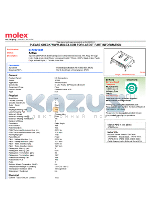 0473921001 datasheet - 1.27mm (.050