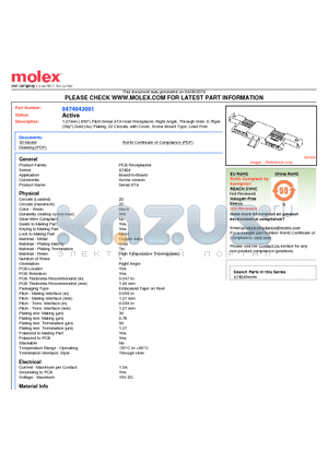 0474043001 datasheet - 1.27mm (.050