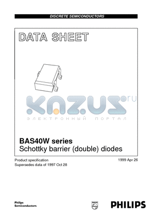 BAS40W datasheet - Schottky barrier double diodes