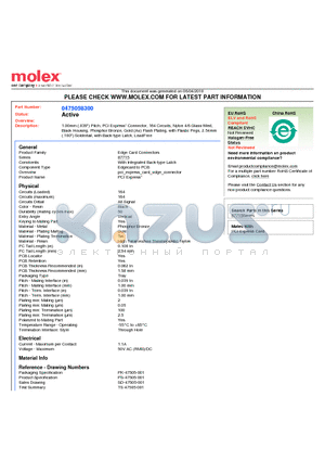 0475058300 datasheet - 1.00mm (.039