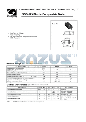 BAS40WS datasheet - SCHOTTKY DIODE