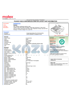 0476301010 datasheet - 0.50mm (.020