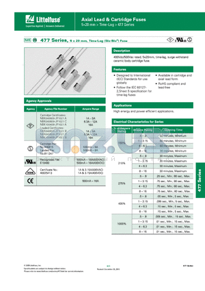 047706.3MXP datasheet - Axial Lead & Cartridge Fuses Axial Lead & Cartridge Fuses