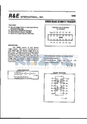 4093B datasheet - CMOS QUAD SCHMITT TRIGGER