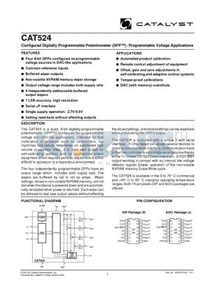 CAT524JITE13 datasheet - Configured Digitally Programmable Potentiometer (DPP): Programmable Voltage Applications