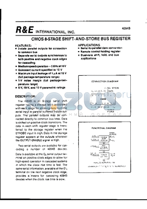 4094B datasheet - CMOS 8-STAGE SHIFT-AND-STORE BUS REGISTER