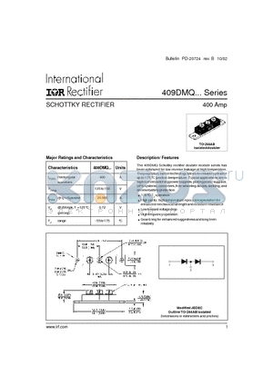 409DMQ150 datasheet - SCHOTTKY RECTIFIER