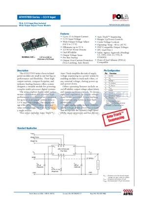 ATH15T033-9S datasheet - 15-A, 3.3-V Input Non-Isolated Wide-Output Adjust Power Module