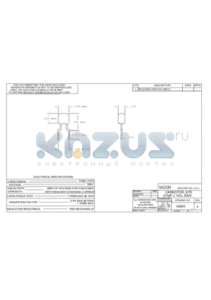 04820-1 datasheet - CAPACITOR, X7R 470pF -10%, 500V