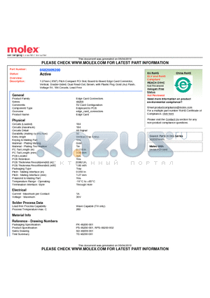 0482009200 datasheet - 1.27mm (.050