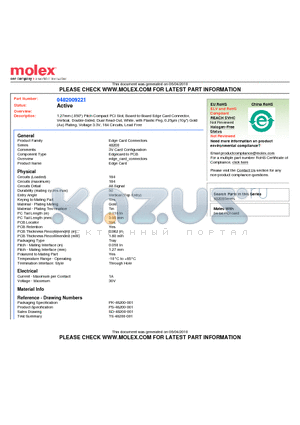 0482009221 datasheet - 1.27mm (.050