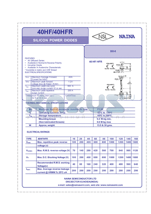 40HF120M datasheet - SILICON POWER DIODES