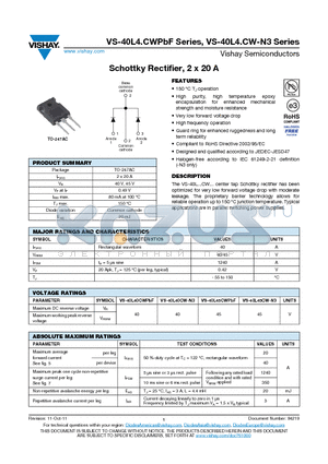 40L4.CWPBF datasheet - Schottky Rectifier, 2 x 20 A