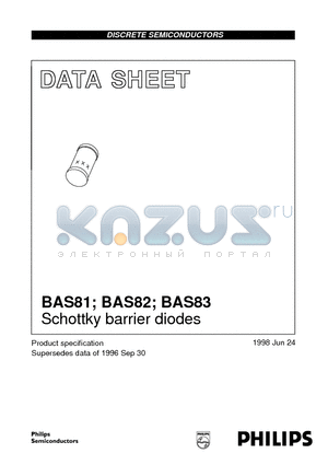 BAS81 datasheet - Schottky barrier diodes