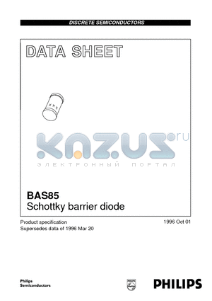 BAS85 datasheet - Schottky barrier diode