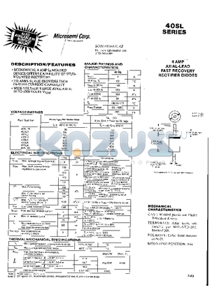 40SL5 datasheet - 4 AMP AXIAL-LEAD FAST RECOVERY RECTIFIER DIODES