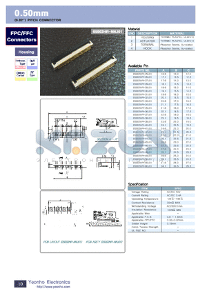 05002HR-27J01 datasheet - 0.50.mm P1TCH CONNECTOR