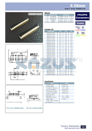 05002HR-29J02 datasheet - 0.50mm P1TCH CONNECTOR