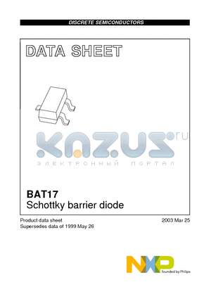 BAT17 datasheet - Schottky barrier diode