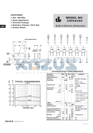 CAT65280 datasheet - GaAs 6 Section Attenuator