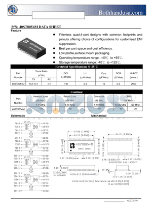 40ST8054M datasheet - 10 BASE-T NETWORK COMPONENTS