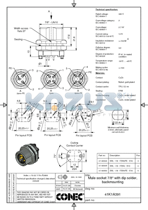 41-40048 datasheet - Male socket 7/8