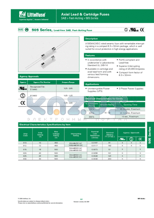 0505016.MXEP datasheet - Axial Lead & Cartridge Fuses