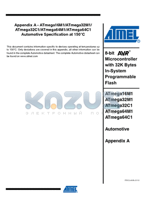 ATMEGA16M1 datasheet - Automotive Specification at 150`C