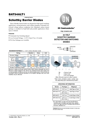 BAT54ALT3G datasheet - Schottky Barrier Diodes