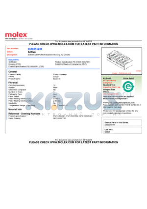 0510351200 datasheet - 2.50mm (.098