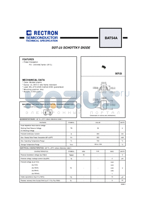 BAT54A_07 datasheet - SOT-23 SCHOTTKY DIODE