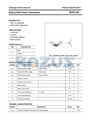 BUS13A datasheet - Silicon NPN Power Transistors