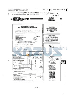 BUS48A datasheet - NPN SILICON POWER TRANSISTORS