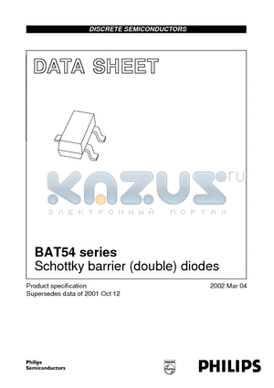 BAT54C datasheet - Schottky barrier double diodes