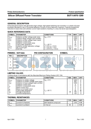 BUT11APX-1200 datasheet - Silicon Diffused Power Transistor