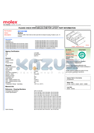 0511031400 datasheet - 2.50mm (.098