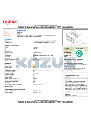 0511100660 datasheet - 2.00mm (.079