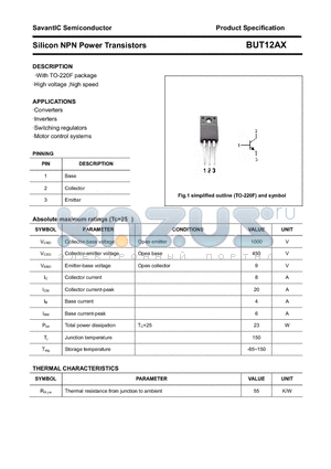 BUT12AX datasheet - Silicon NPN Power Transistors