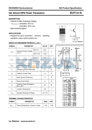 BUT131 datasheet - isc Silicon NPN Power Transistors