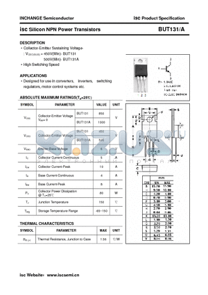 BUT131A datasheet - isc Silicon NPN Power Transistors
