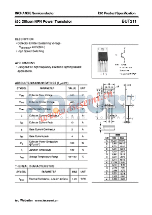 BUT211 datasheet - isc Silicon NPN Power Transistor