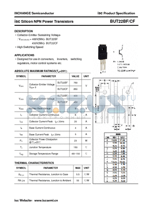 BUT22BF datasheet - isc Silicon NPN Power Transistors